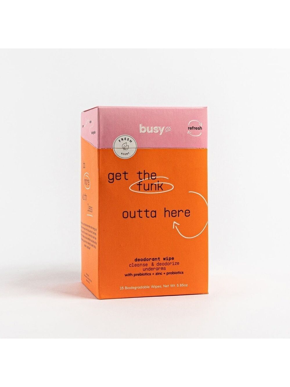 Busy refresh
Antibacterial Deodorant Wipes: Get the funk outta here